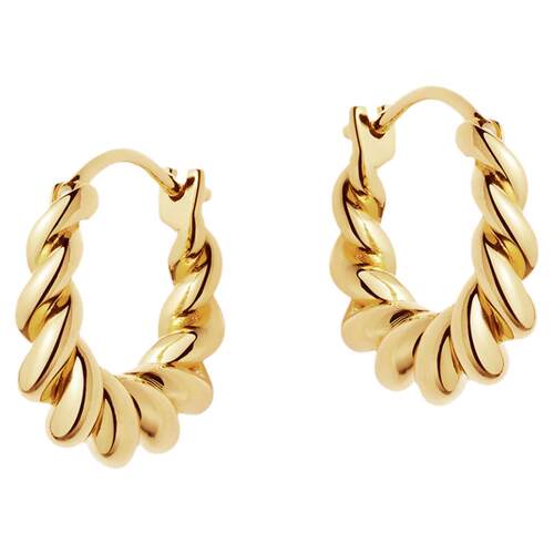 【金靖同款】Missoma金色迷你拧绳耳环精致小巧素圈耳饰轻奢礼物