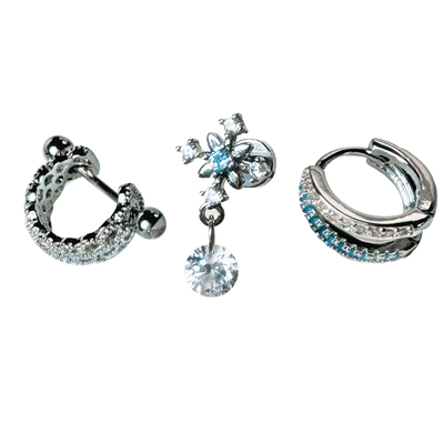 【全店买四免一】双层蓝色耳扣