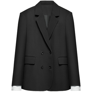 达佳诗黑色西装外套女春秋商务职场女装高级感管理层通勤西服套装