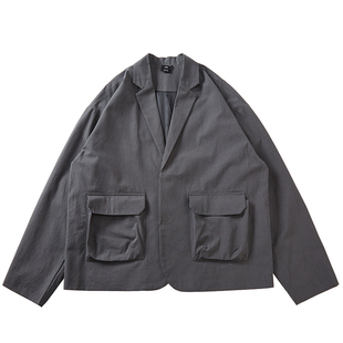 韦恩泽维尔加肥加简约宽松西服男oversize大码休闲小西装套装7573