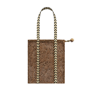 sorbet waffle单肩包手工织带拼接网兜网袋包