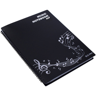 银鱼A3乐谱夹钢琴吉他小提琴黑色曲谱本A4修改谱本谱夹活页曲谱夹