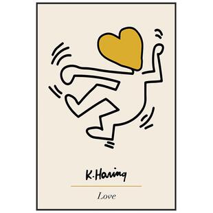 Keith Haring 凯斯哈林 街头涂鸦风格趣味装饰画波普艺术海报挂画