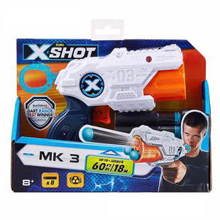 ZURU儿童玩具XSHOT三发小火轮软蛋子弹发射器男孩成人迷你软弹枪