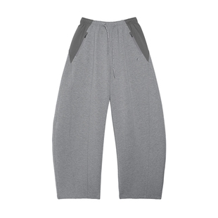 热暖绒面料 半圆女装2025[运动秋冬加绒宽松休闲两色裤子女弯刀裤