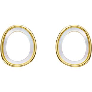 蔻润自由光环耳钉银耳饰耳环耳坠女时尚百搭简约京润珍珠节日礼物