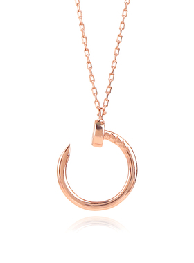 s925银钉子项链女玫瑰金百搭气质