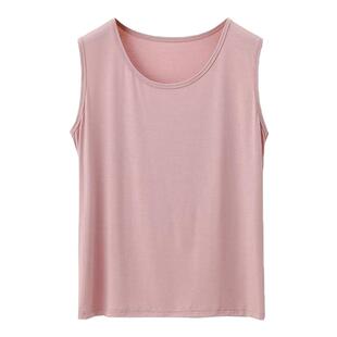 大码宽肩莫代尔吊带背心女夏季宽松显瘦内搭打底衫外穿无袖上衣薄