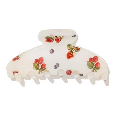 野生草莓抓夹蓝莓图案醋酸大号