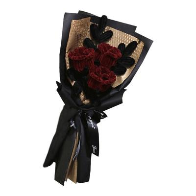 加密扭扭棒酒红色玫瑰diy材料包