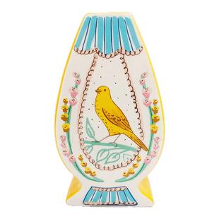 王尔德的夜莺与玫瑰摆件兴旺增桃花插花花器双面手绘陶瓷水培花瓶