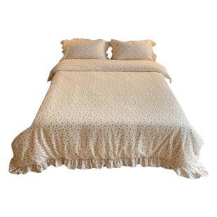 卷进温柔的风里｜ins荷叶边小碎花全棉双层纱四件套宝宝祼睡床品