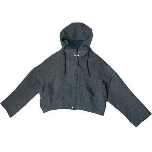 oo&vv2025秋冬新款连帽短款外套女宽松休闲百搭加厚保暖夹克上衣