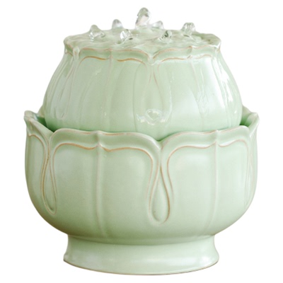 简约陶瓷流水摆件小型创意喷泉USB循环水景客厅办公室桌面装饰品