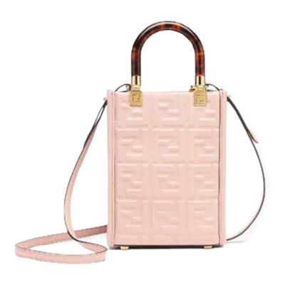 FENDI芬迪新款女士 FF logo 压印时尚手提单肩包8BS051 AMCI