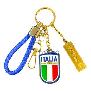 【官方正版】意大利国家队｜双面队徽蓝金钥匙链足球徽章球迷