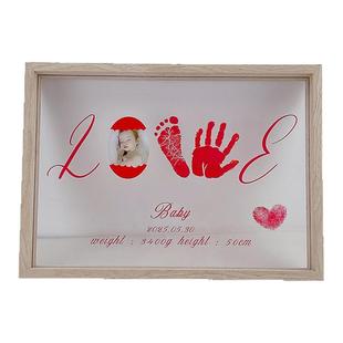 周岁足印宝宝纪念品脚印相框满月手足印欧式纪念品宝宝婴儿纪念品