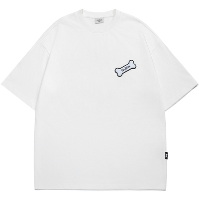 GUUKA小狗啃骨头立体刺绣短袖T恤