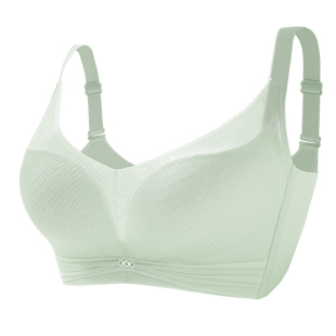 防下垂光面B杯古蒂花文胸2955夏薄网纱透气无钢圈聚拢侧收内衣新