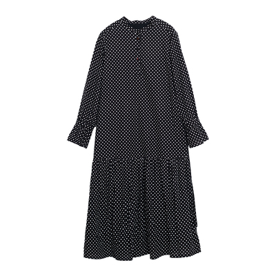 文艺复古亚麻波点飘逸