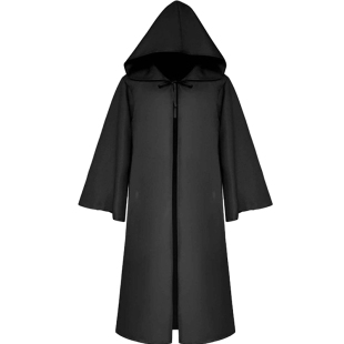 纯色带帽长袍复古法师斗篷中世纪魔法师带帽巫师舞台剧演出外披风