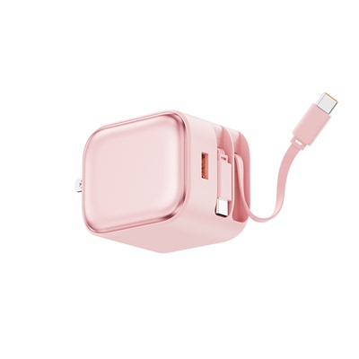 【国家3C认证】适用iPhone17promax苹果16/15氮化镓充电器头适用手机快充充电头插头自带伸缩双TypeC线