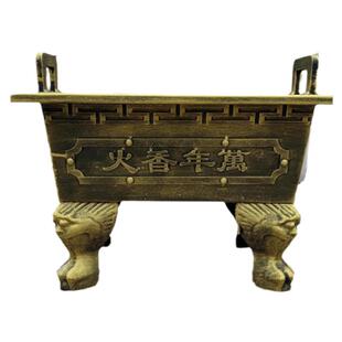 插香香炉铸铁镀锌板合制香炉寺庙祠堂道观长形焚纸炉家用四方炉鼎