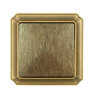 阿尔诺美式青铜边框仿古实木木纹复古开关带插座面板86型暗装开关