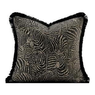 柏洛斯Classical〖黑金〗轻奢进口骏马图案高级感抱枕大靠垫沙发