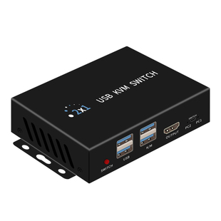 hdmi切换器kvm2口hdmi切屏器4K高清一套鼠标键盘控制两台电脑共用usb显示器打印机共享器一拖二分配器