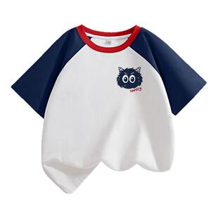 真维斯童装男童短袖t恤夏季儿童纯棉宽松半袖男大童洋气夏装上衣