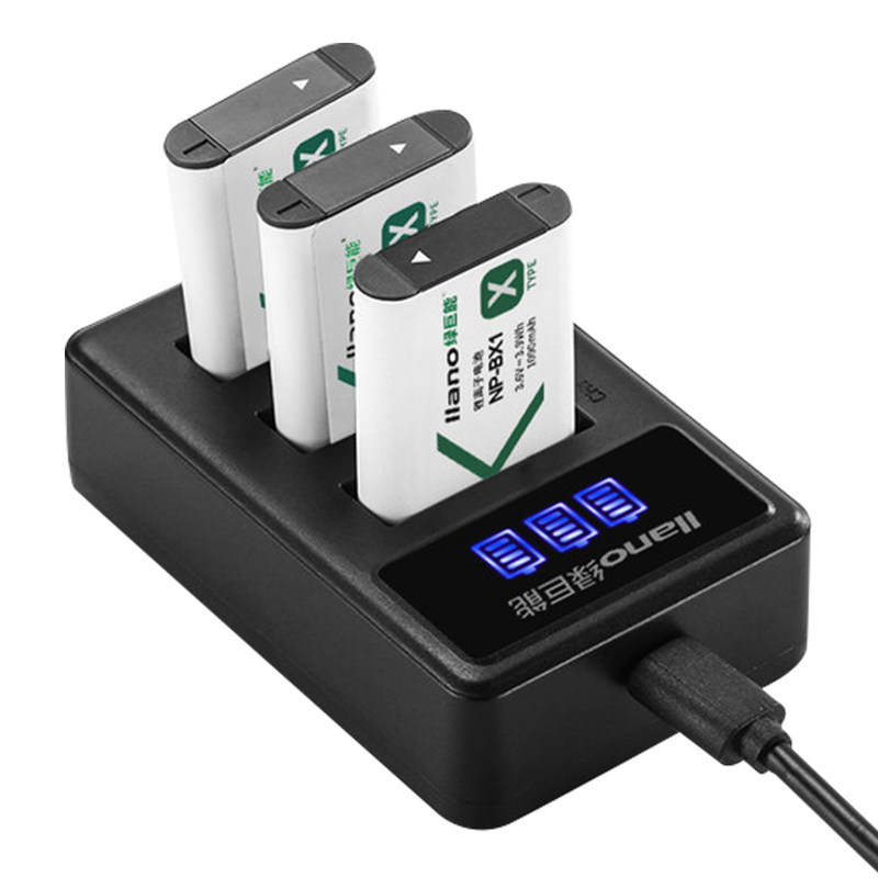 绿巨能RX100相机电池收纳盒充电器适用索尼NP-BX1三双座充USB HX50 WX350 M2 M3 M4 M5 R