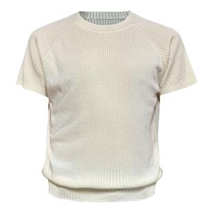 JCAESAR KNIT TEE坑条针织短袖 冰丝面料 织法拼接 合体插肩 多色