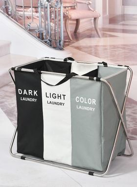 跨境专供缩减包装尺寸不锈钢管大衣连接筐衣分段脏篓脏收纳号篮