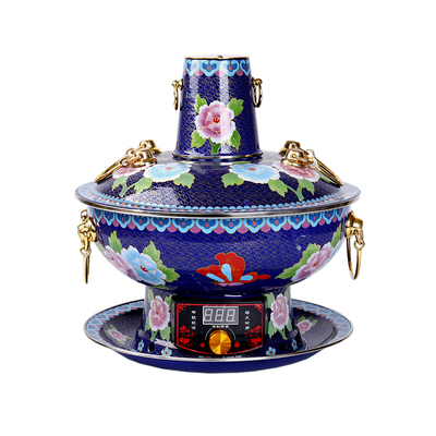 插电珐琅铜火锅家用珐琅插电