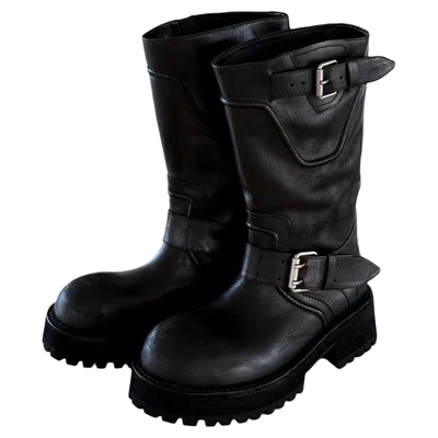 2025新款靴子女真皮复古