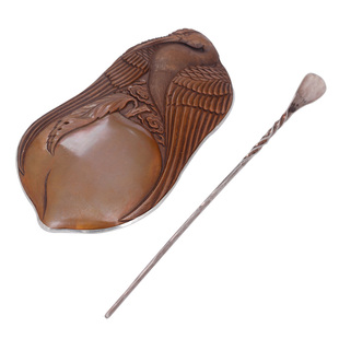 乔师傅纯银茶勺茶铲999手工功夫茶具茶道零配件六君子铜包银茶则