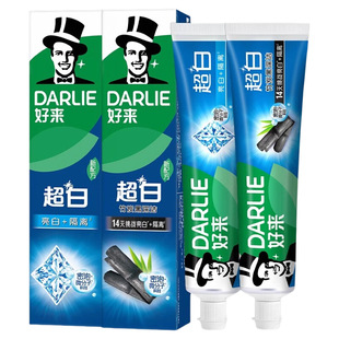 好来原黑人牙膏超白竹炭小苏打亮白薄荷清新口气大规格实惠家庭装