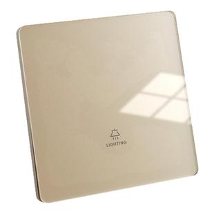 国际电工超薄开关插座面板钢化玻璃奶油金86型家用暗装双控带五孔