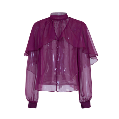 雪纺披肩斗篷微透防晒显瘦上衣