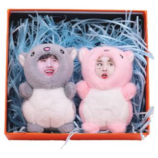 立体人面人脸毛绒公仔娃娃玩偶DIY照片定制录音说话情侣钥匙挂件