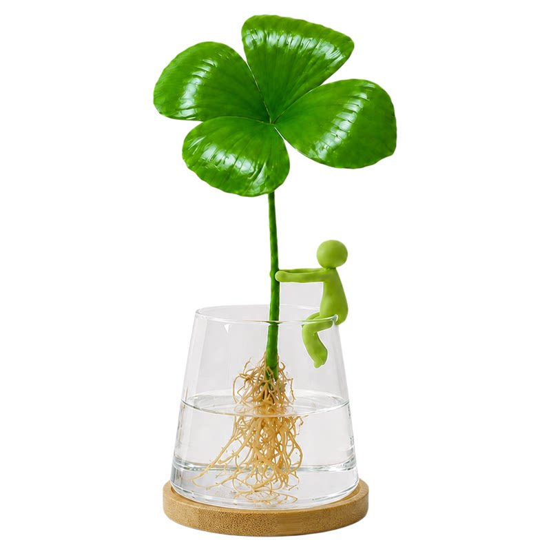 幸运四叶草墨西哥铁树水培植物盆栽绿植办公室内工位桌面创意摆件