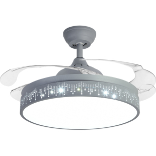 奥宏北欧吊扇灯餐厅简约客厅电扇吊灯卧室家用天猫精灵隐形风扇灯