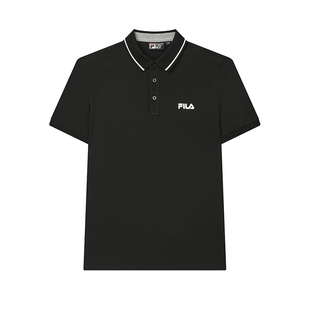 FILA 斐乐官方男子针织短袖POLO衫2024冬季新款休闲基础凉感上衣