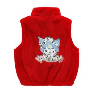 女童秋冬款加绒毛马甲2025新款洋气儿童仿皮草羊羔绒外穿加厚背心