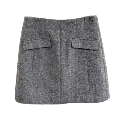 大厂出！斜纹羊毛毛呢包臀短裙