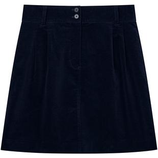 【灯芯绒短裙】Hazzys哈吉斯纯色半身裙女士秋季时尚通勤休闲裙子