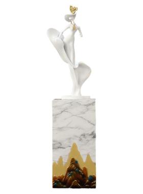 客厅大型摆件轻奢落地立式高玄关电视柜旁地台酒店人物雕塑艺术品