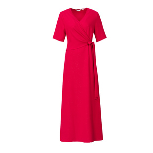 红色连衣裙2026夏季款修身显瘦气质V领高端精致超长裙到脚踝1873