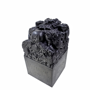 精工泰山墨玉九龙玉玺玉印大摆件居家办公室装饰乔迁开业商务礼品